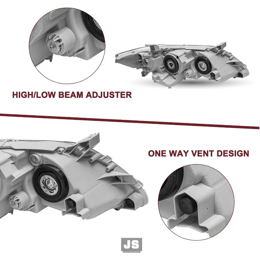 مجموعة مصابيح أمامية لجهاز العرض متوافقة مع 20072009 كامري 4 أبواب استبعاد المصابيح الأمامية البديلة الهجينة للركاب والسائق Si