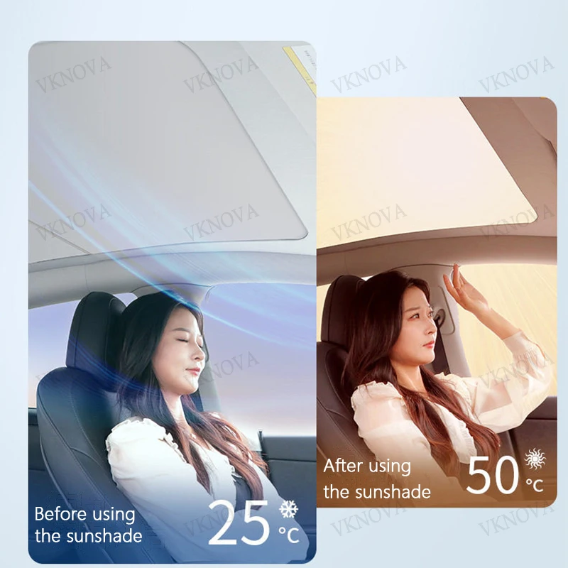 New Retratable Sunshade For Tesla Model YL Juniper 2026Roof Shade Scroll Original Sun Visor Model 3Y 2024-2026 Pleated Sunscreen