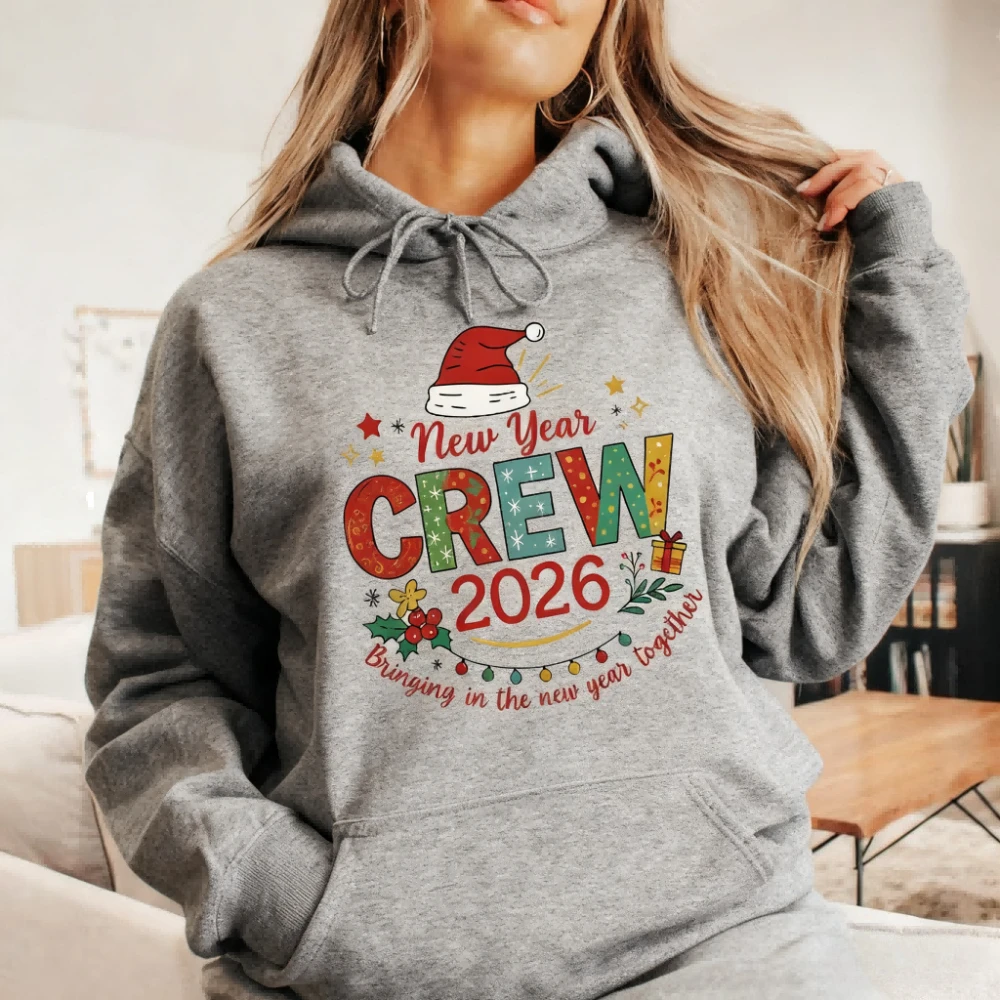 

2026 новогодние семейные толстовки, одинаковые рождественские праздничные топы, повседневные модные праздничные костюмы, мужские и женские рождественские толстовки