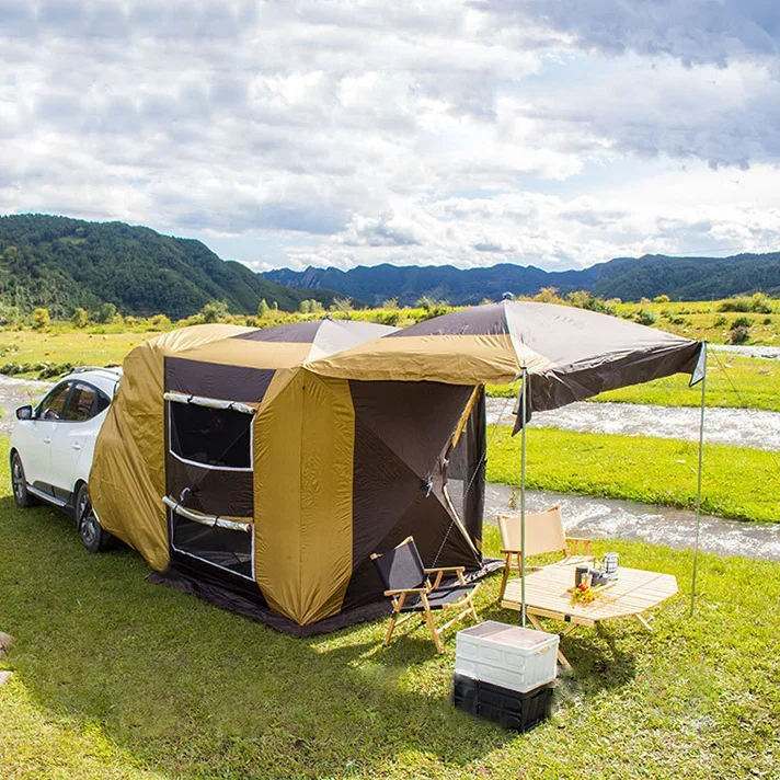 

Outdoor gear portable foldable connectable tailgate canopy camping car rear tent suv van awning tent for camping