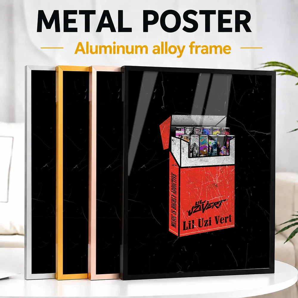 Lil Uzi Vert Album Collection Metal Poster With Aluminum Alloy Frame Personalized Hip Hop Tribute Wall Art For Room And Fan Gift