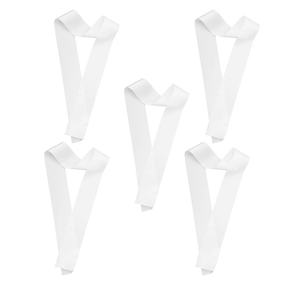 

5pcs Satin Blank Shoulder Sashes for Party Etiquette Belt Custom Printing Props Gathering Supplies Comfortable Reusable