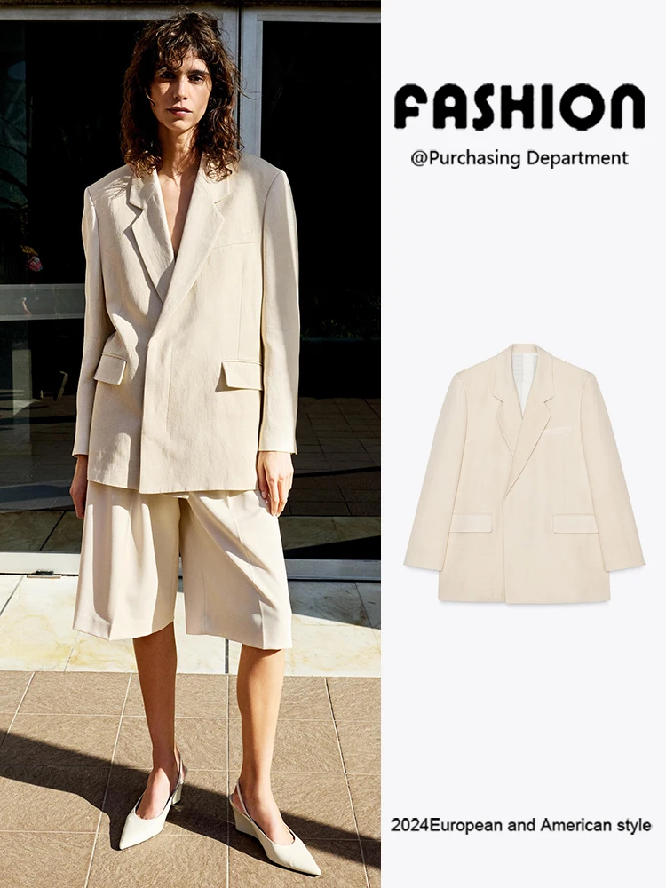 

Новинка: осенний женский повседневный свободный жакет с длинными рукавами и отложным воротником, универсальный модный трикотажный костюм