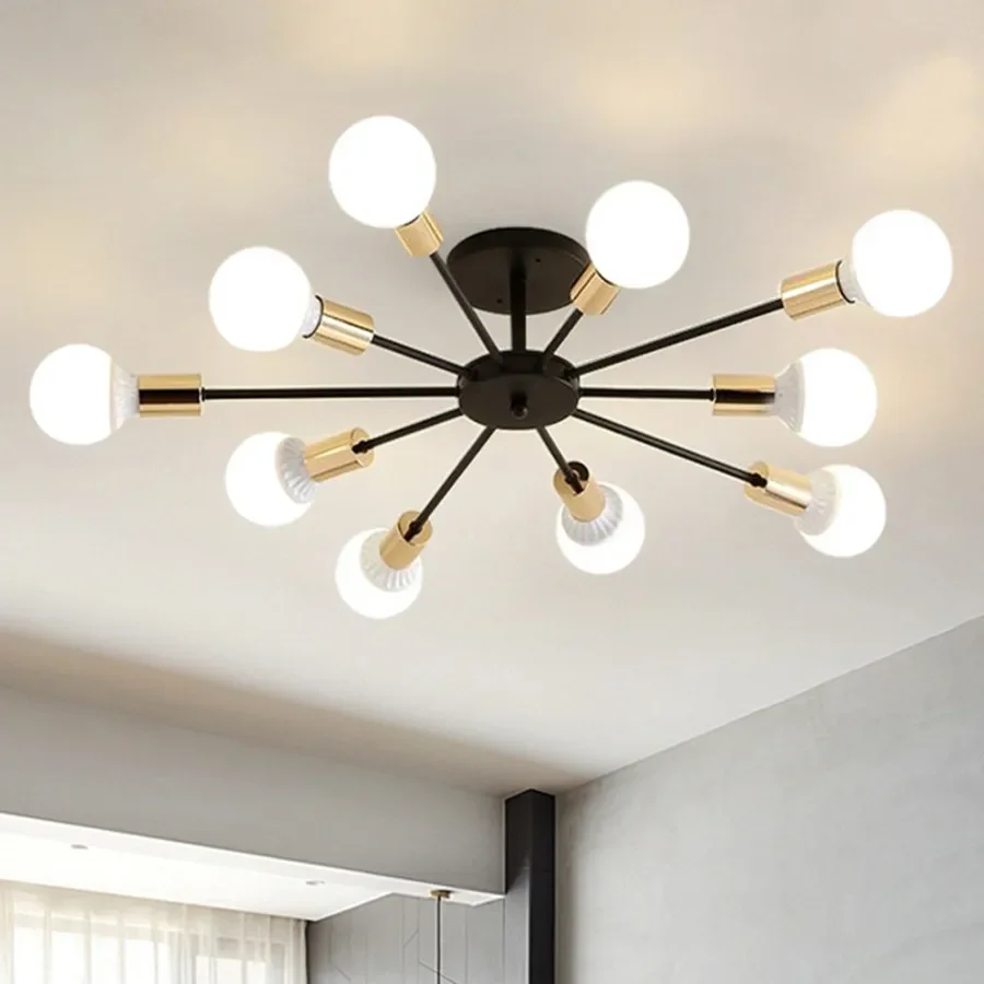 

Creative Nordic Modern 6/8/10 Heads Chandelier Light E27 Ceiling Lights for Living Dining Room Bedroom Kitchen Home Decoration