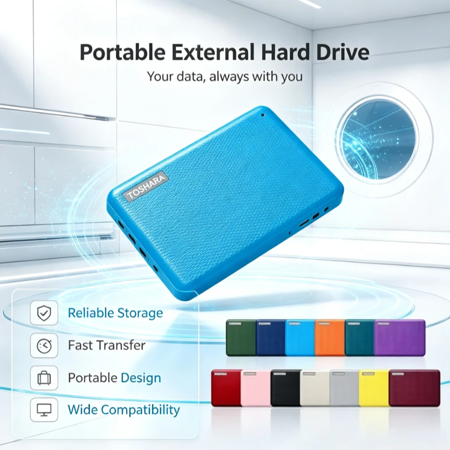 [Brand+] V10-1 Blue White Navy Blue Portable External Hard Drive Mobile HDD Storage Disk for Laptop Desktop PC File Data Backup