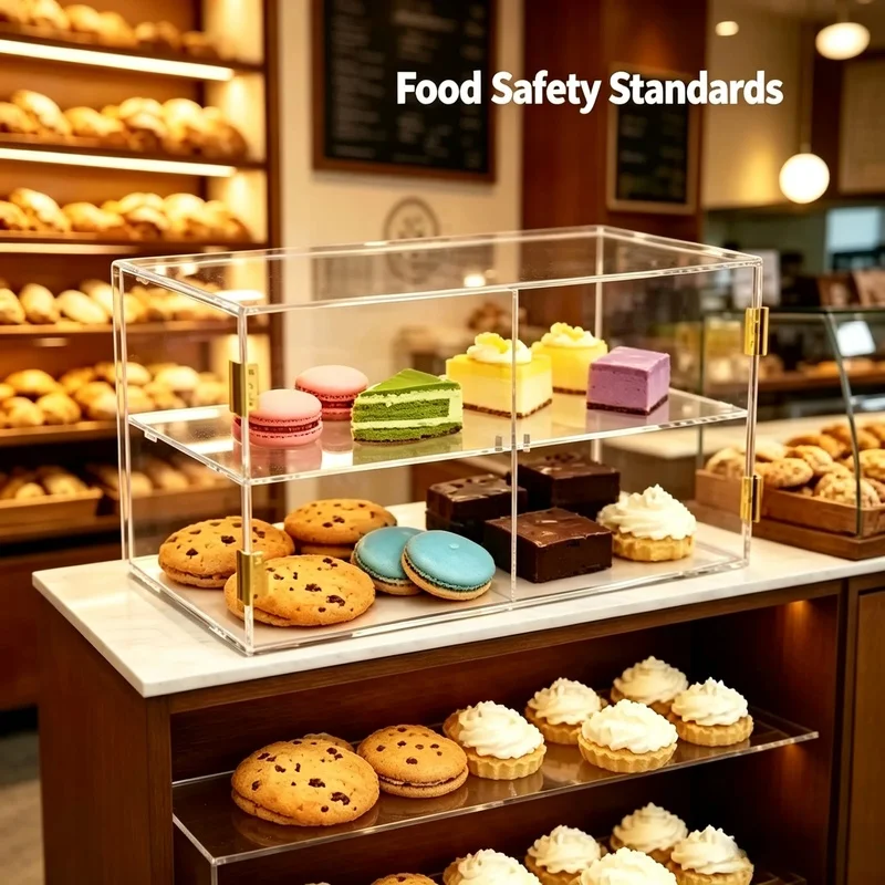 2/3 tiers Large acrylic bread case counter top bakery Big display case 5mm thickness panels Bread box Party Cake cabinet
