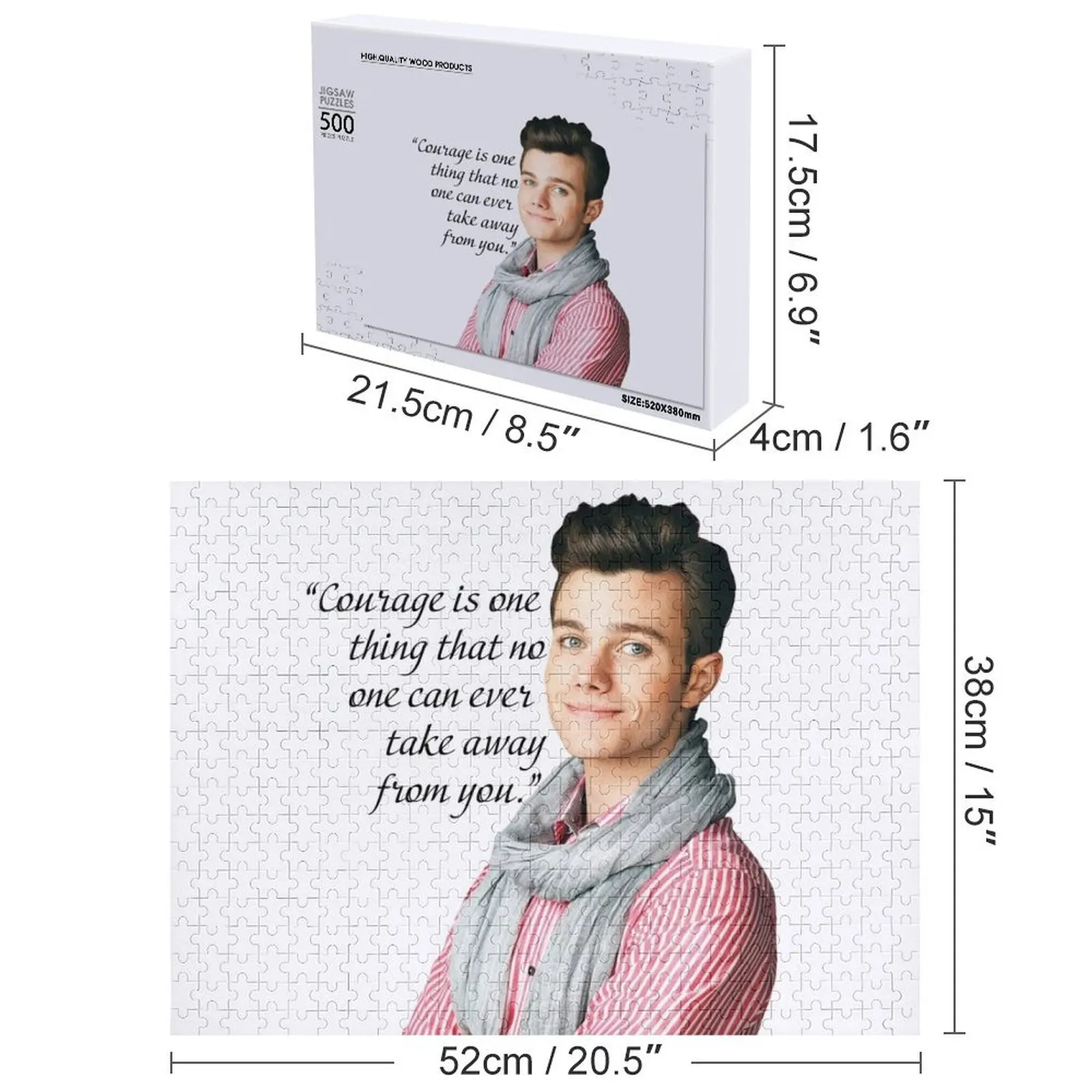 Chris Colfer Courage Quote Jigsaw Puzzle Game Children Custom Name Child Toy Customized Gifts For Kids Puzzle