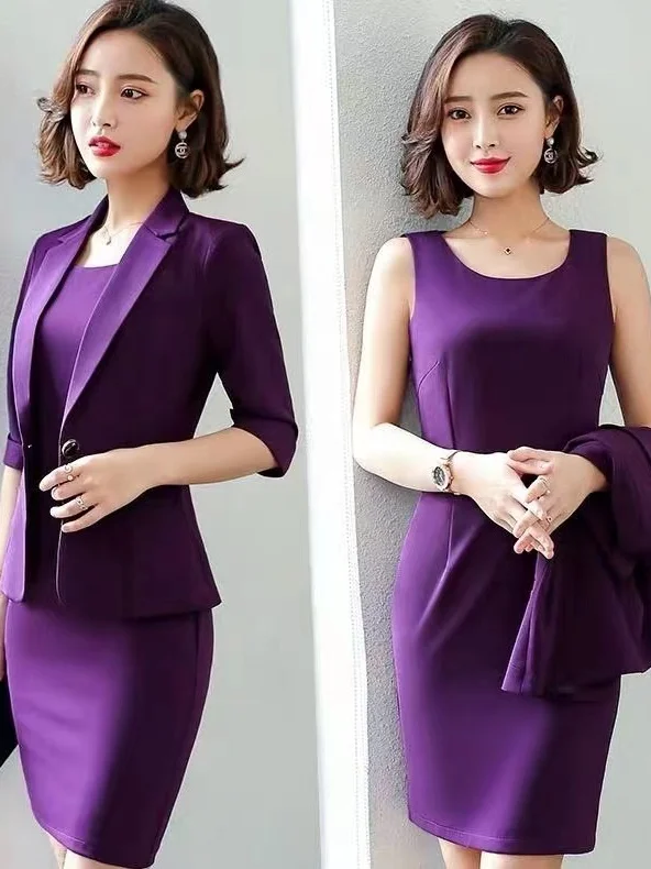 

Костюмный комплект больших размеров: осенний новый профессиональный деловой костюм-двойка (пиджак и брюки) в корейском стиле, приталенный, для офиса