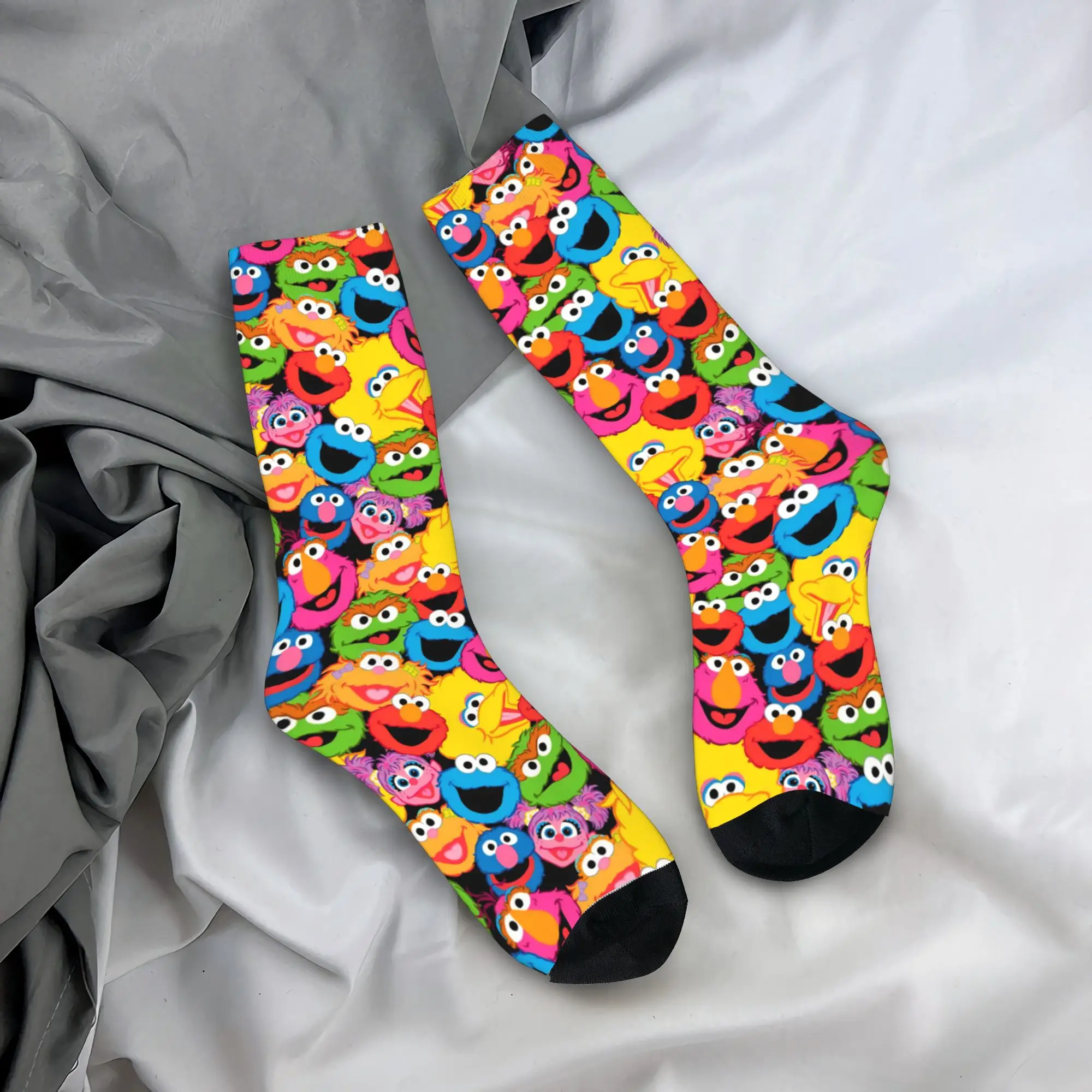 Cookie Monsters Socks Autumn  Stockings Modern Women Men Breathable Socks Design Climbing Non-Slip Socks
