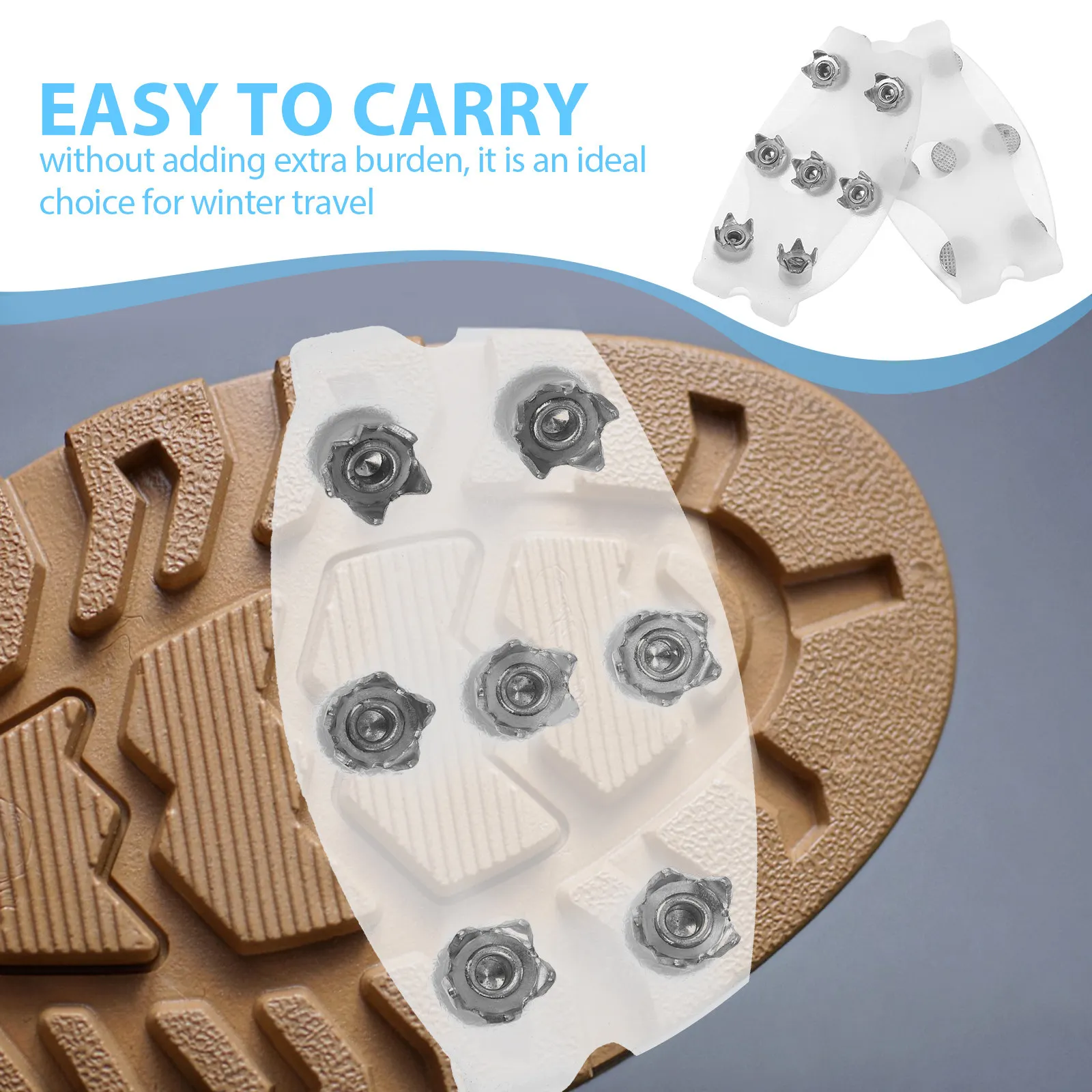 

2 пары противоскользящих шипов для обуви, ледоступы для зимних походов, бега, альпинизма, снаряжение для активного отдыха