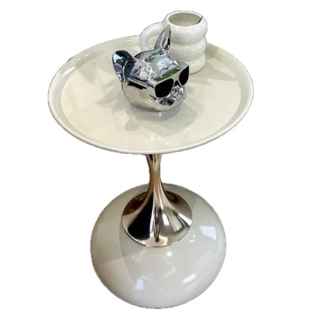 small apartment European wrought iron corner table balcony mobile coffee table bedroom bedside small round table sofa edge table 5