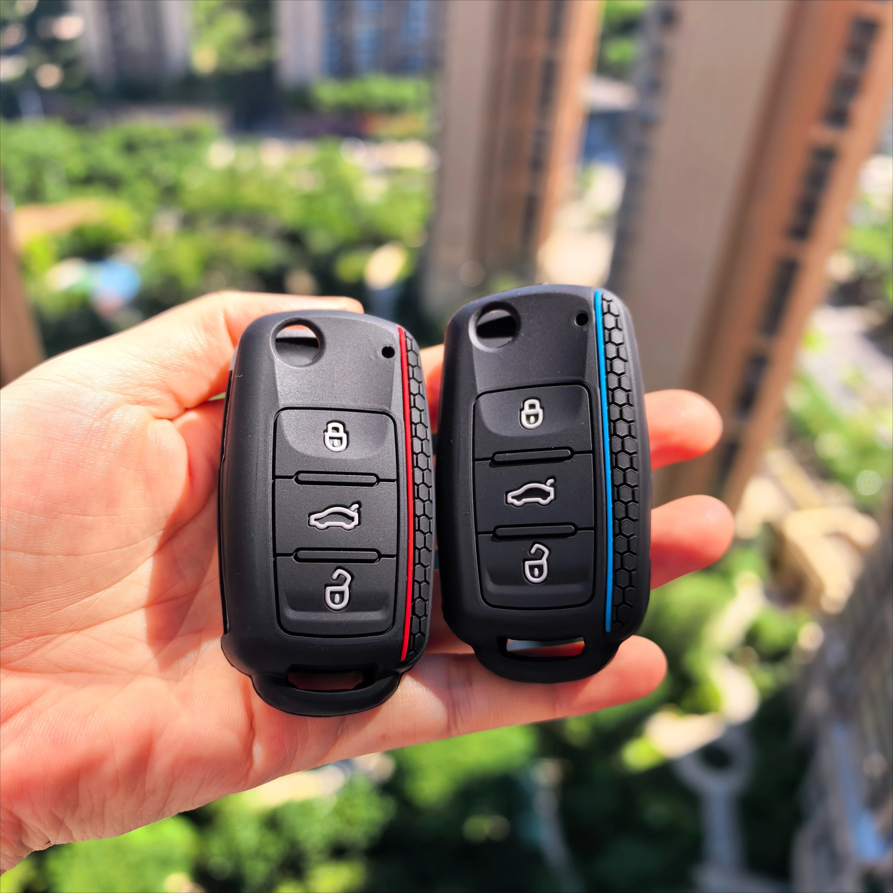 Silicone Remote Key Fob Case Cover For SEAT Leon Ibiza For VW Golf Polo Bora Beetle Tiguan For SKODA Fabia Superb