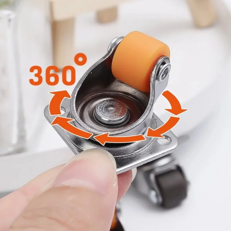 2-8pcs Universal Small Caster Wheels,1/2inch Mini Linear Wheel Castor,360° Swivel Plate Casters Rollers,Tiny Low Profile Pulley
