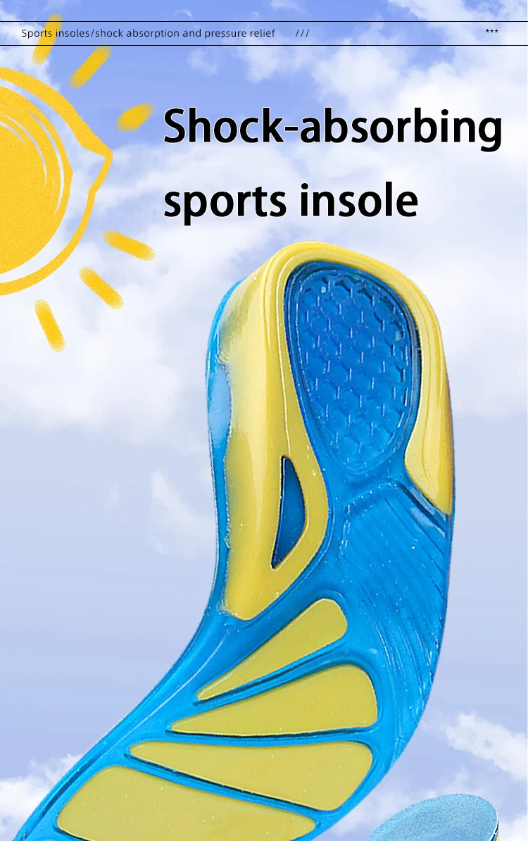 Silikon-Gel-Einlegesohlen, Fußpflege für Plantarfasziitis, Fersensporn, Laufen, Sport-Einlegesohlen, Stoßdämpfungspolster, orthopädische Einlegesohle für den Bogen – Detail 1