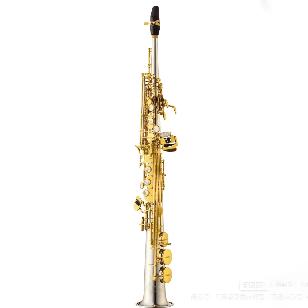 High-end SW03 Soprano Saxophone Nickel Plated Silver Integrated Saxophone BB Brass Jazz Instrument with Accessories