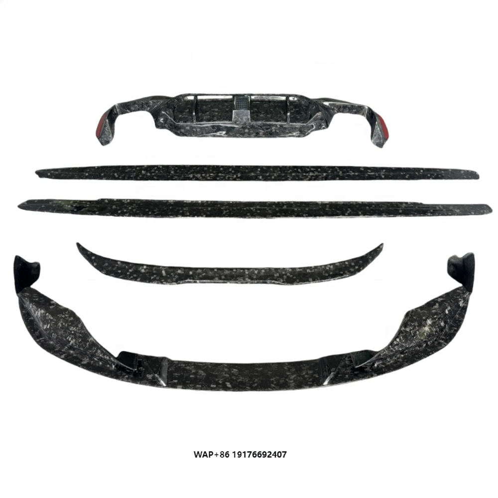 3D Style Forged Carbon Fiber Body Kit, Front & Rear Splitter, Side Skirt Extensions and Rear Diffuser, Fits M5 F90