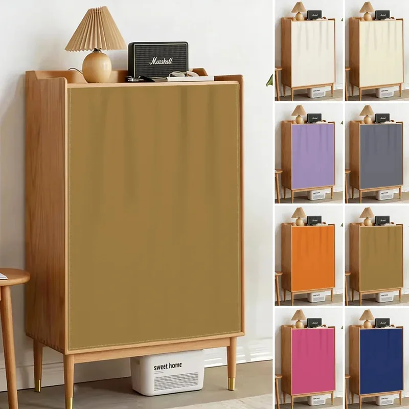 VIKAMA Solid Color Short Curtain Cabinet Door Cover Suitable for kitchen cabinets, shoe cabinets, bookshelves, and home decor