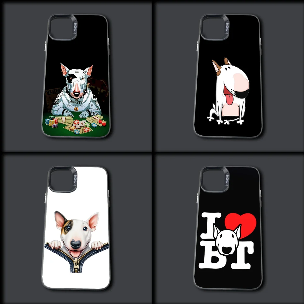 

Dog Pet Bull Terrier Phone Case For iPhone 16,15,14,13,12,11,Mini,Pro,MAX Gray Drop Matte Shockproof Soft Cover