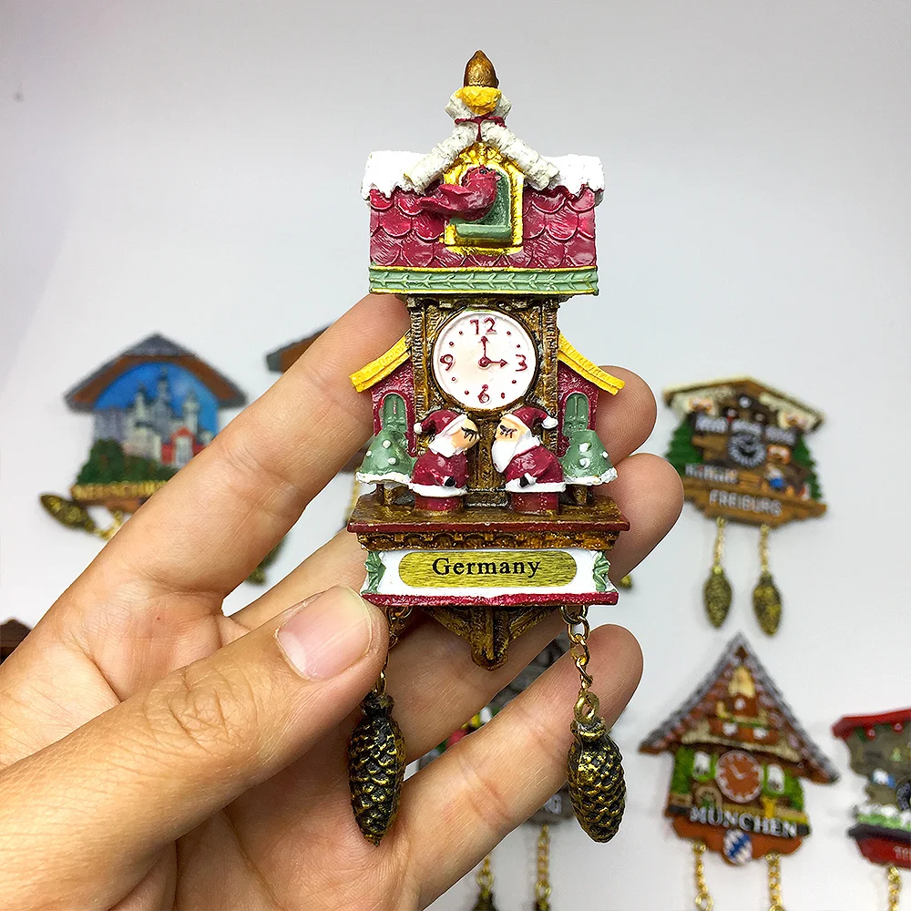 

German Traditional Cuckoo Clock Shape Resin Refrigerator Magnet - Exquisite Souvenir - Magnetic for Home Decoration