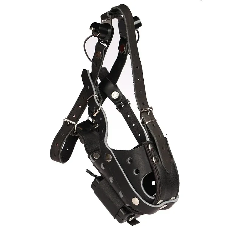 

Long Range Quick Release Leather Black Steel Dog Muzzle Dog Tactical Training Muzzle