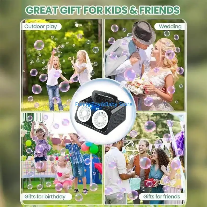 ماكينة فقاعات كهربائية ذات 26 فتحة محمولة باليد عالية الإخراج لحفلات المناسبات الخارجية والفقاعات الكبيرة والداخلية C90B