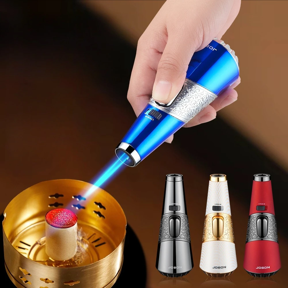 

Creative Jet Flame Torch Lighter,Windproof Blue Flame, Multi-Purpose for Cigars, Moxibustion, Incense, Charcoal, Outdoor Use