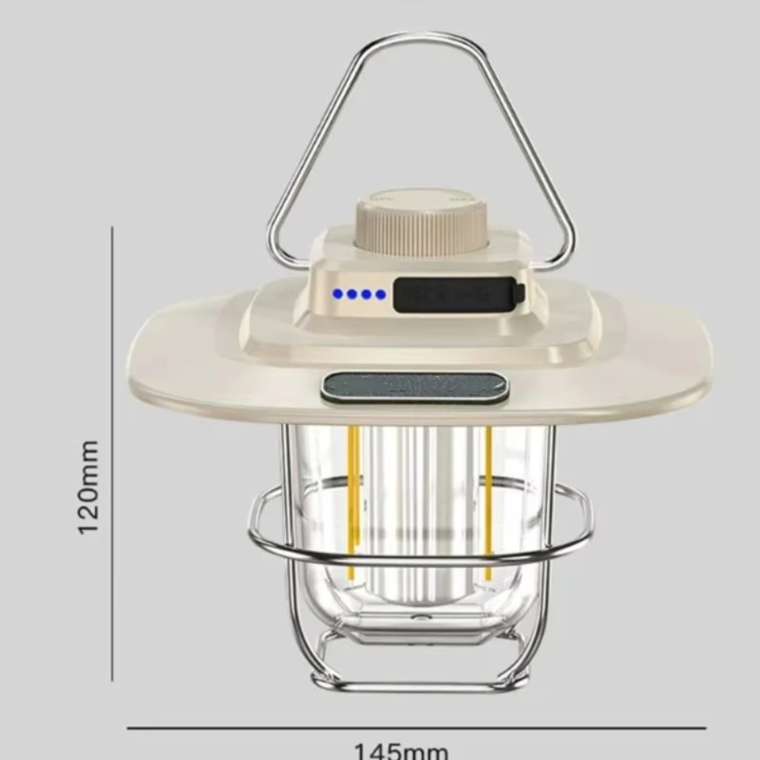 Lampe de Camping Rétro Imperméable à Intensité Réglable, Recharge USB, Éclairage d'Urgence, Lanterne d'Extérieur