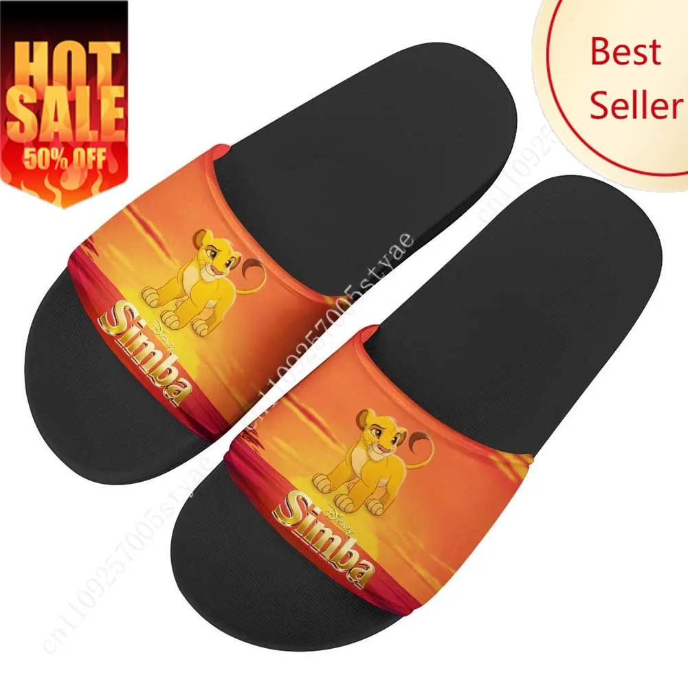 

Simba House Slippers Disney 2025 Cartoon Movies Sandals Design Your Photo Text Logo Holiday Gifts Custom Shoes