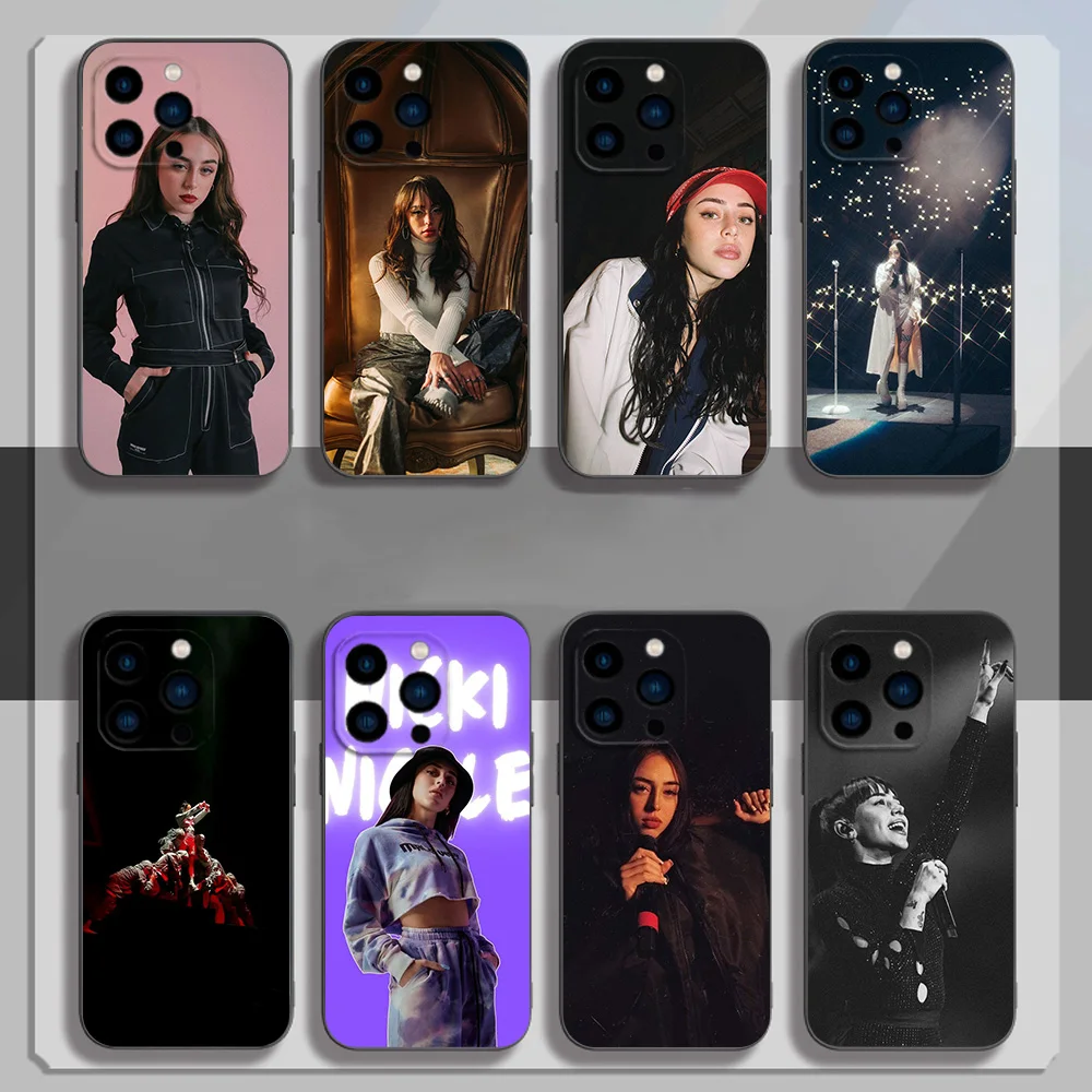 Singer N-Nicki N-Nicole Phone Case for iPhone 12 11 13 14 15 16 Max Pro Plus Black Soft Silicone Cover