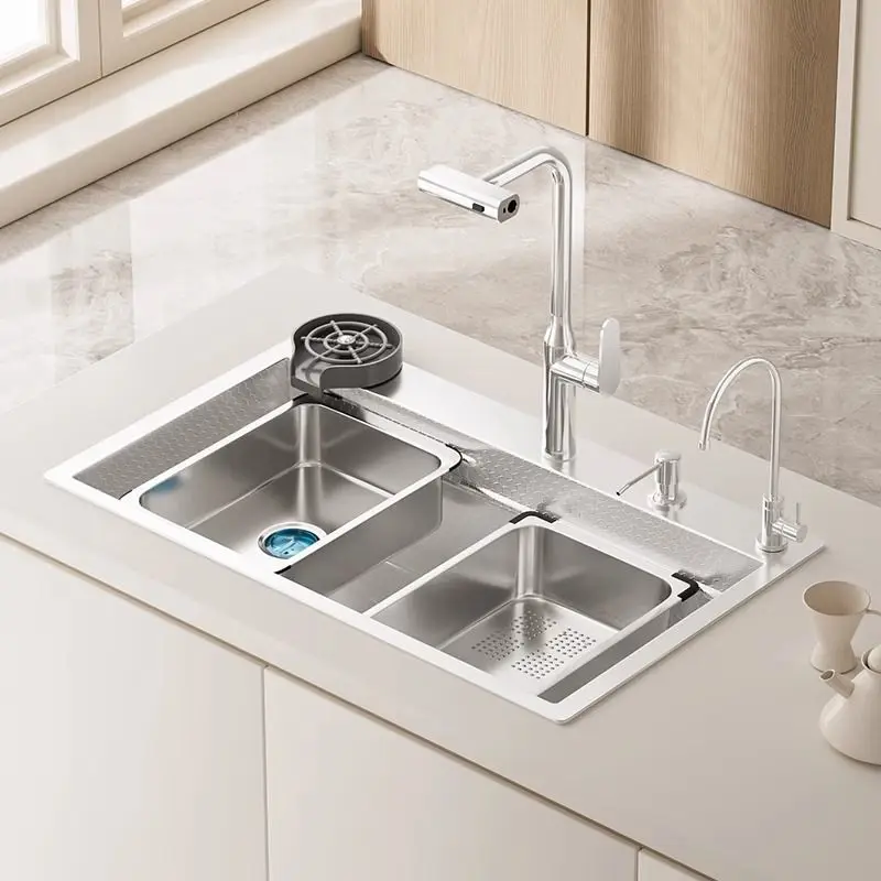 Stainless steel primary color sink 5.0 thickened large single sink household kitchen sink