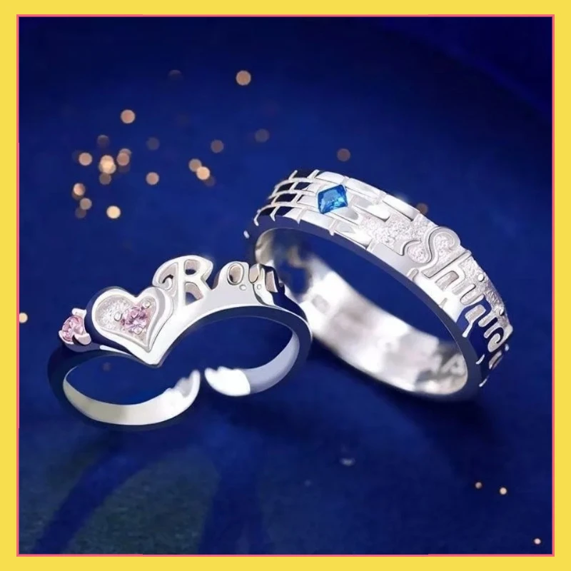 Popular anime name Detective Conan peripheral open ring anime Kudou Shinichi Mouri Ran creative couple open ring gift