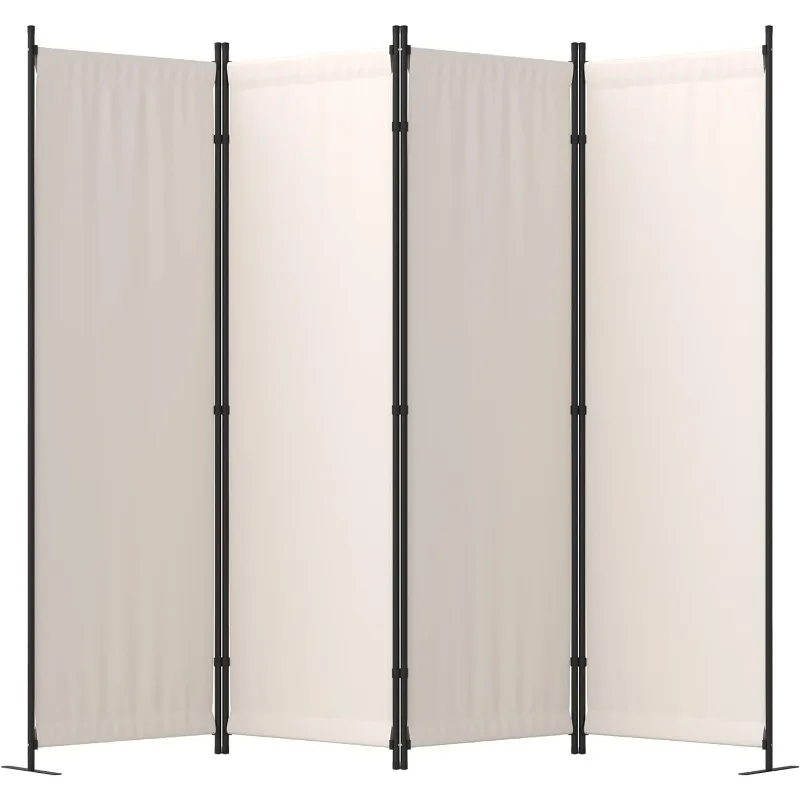 

Room Divider, 4 Panel Folding Privacy Screen, 88” Portable Separating with Metal Feet, Partition Room Dividers, Lightweight