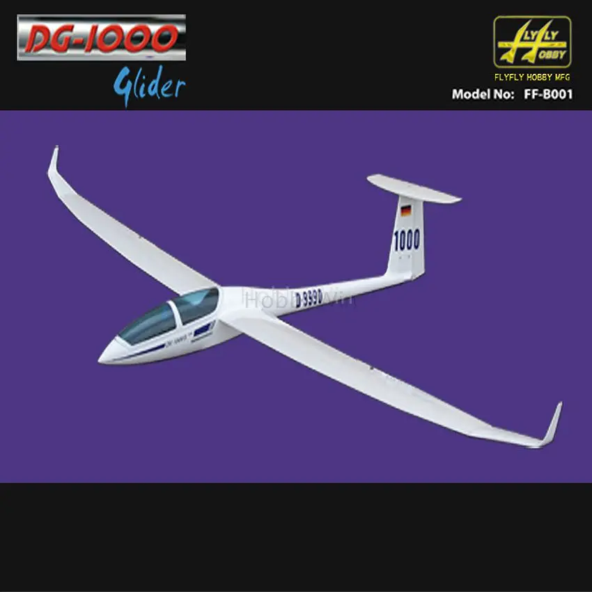 DG-1000 Slope Glider Fiberglass Fuselage & Wood Wing RC Scale Model Sailplane ARF without electric part