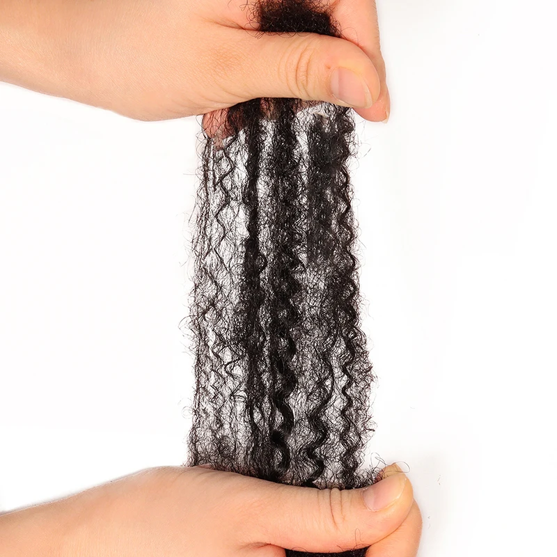 Picture 6: Afro Kinky Bulk Human Hair With Crochet for Dreadlocks Extensions Repair Locs Boho Style Spring Twist Braid Crochet Hair Braids