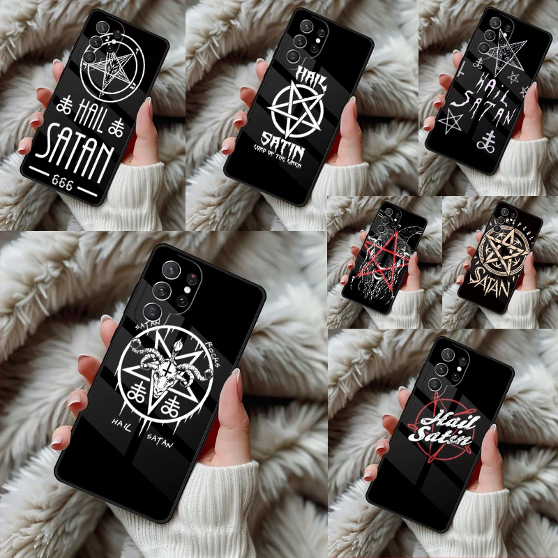 Hail Satan Pentagram - Goth Phone Case For Samsung Galaxy S24 S25 S26 Ultra S22 S23 Plus S21 S20 FE Note10 TPU Cover