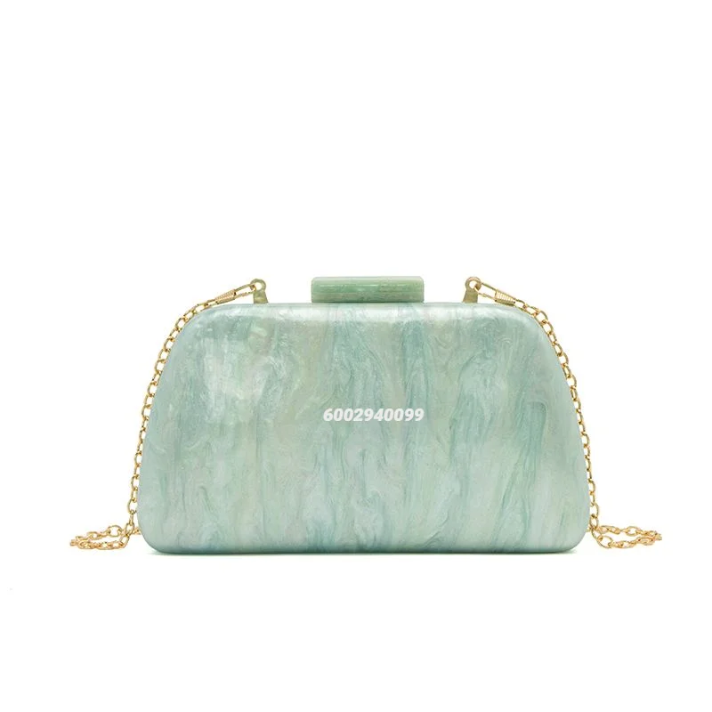 

Light Green Acrylic Clutch Bag Ladies Stylish Evening Bag Glitter Chain Cross-body Bag for Banquet Wedding Ball Cocktail Party