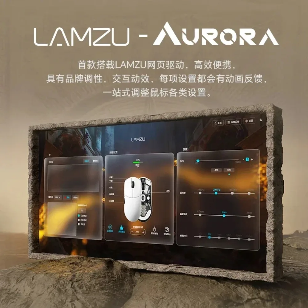 LAMZU Maya X ماوس لاسلكي Paw3950 وضع مزدوج عمر البطارية الطويل Esports Gamer Mouse خفيف الوزن بيئة العمل ملحقات الألعاب