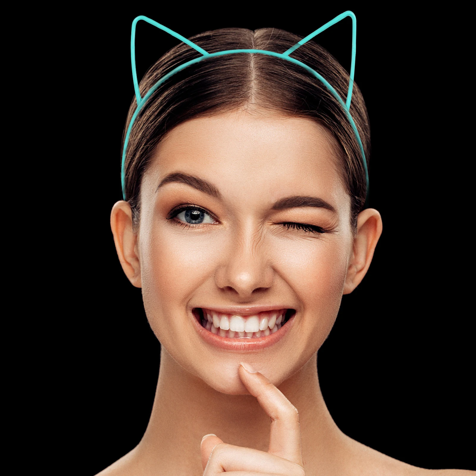 

24pcs Cat Ear Headbands For Women Sturdy Plastic Hair Accessories Halloween Party Cosplay Animal Ear Headband Teens Costume Hair