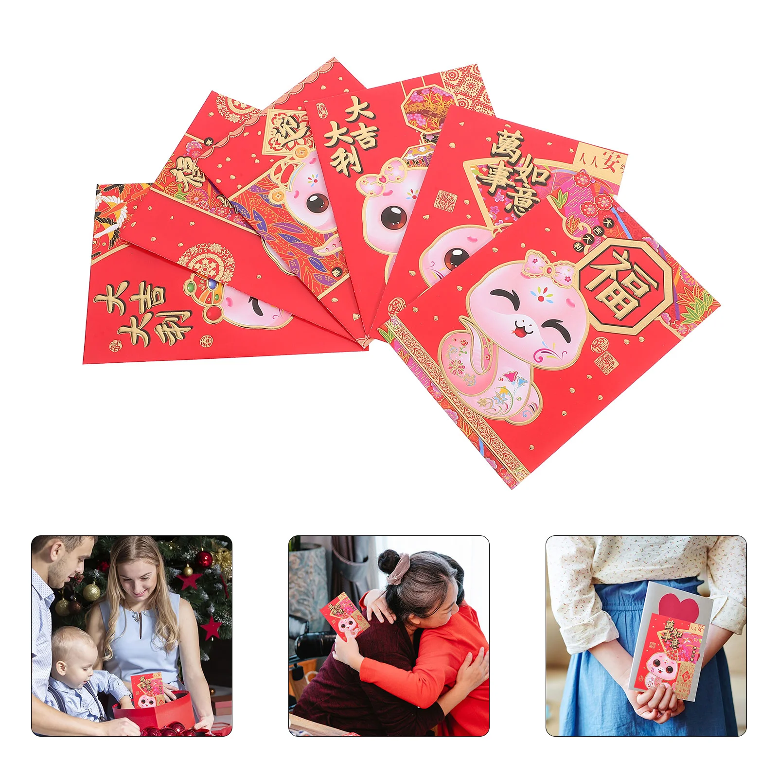 

60 Pcs Year of The Snake Red Envelope New Present Paper Envelopes Gift Supply 2025 Packets