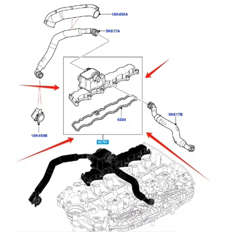 Engine Valve Cover Cylinder Head LR121750 LR181446 AJ814278 For Range Rover Sport Discovery Defender Star Velar Jaguar