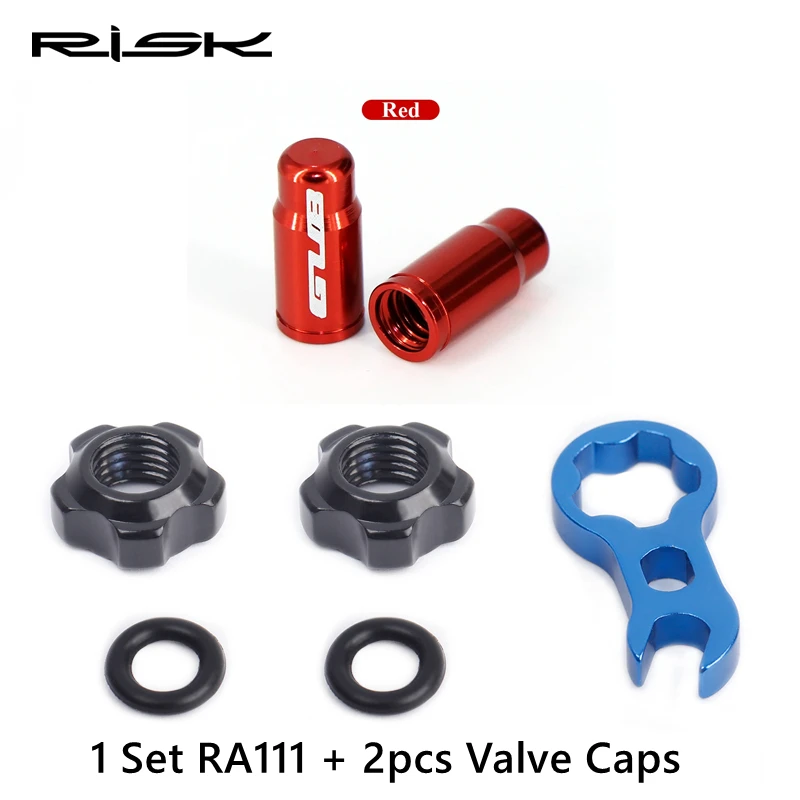 RISIKO Rennrad Ventilmutter mit 3-in-1 Ventilkernschlüssel, wasserdichte Unterlegscheibe, Aluminium, MTB, Rennrad, Presta-Ventilschutzkappen – Detail 12