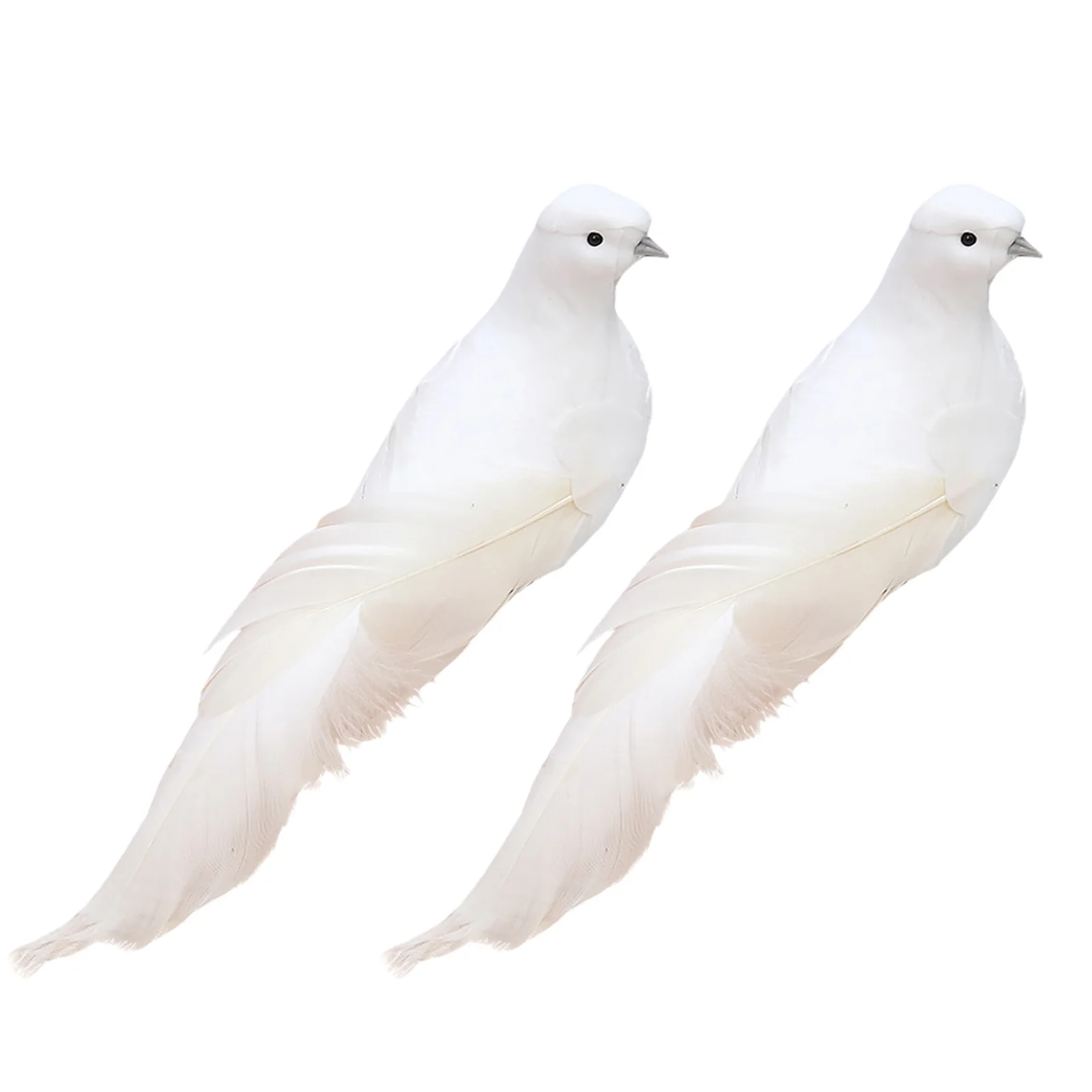 

2Pcs Simulation Dove Bird Ornament Lifelike Garden Decoration Balcony Lawn Wedding Party Photo Props Home Office Display
