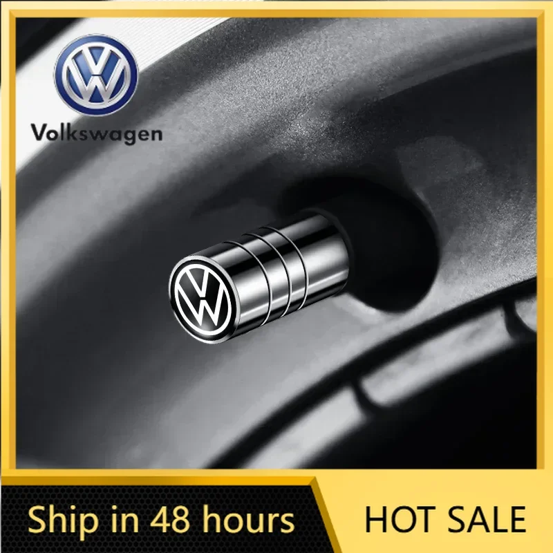 

For VW Volkswagen Jetta MK5 Golf 4PCS Metal Car Valve Caps Wheel Tires Air Tyre Stem Protective Caps Cover Auto Accessories For