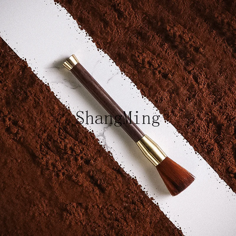ZD coffee cloth powder needle hand flushing powder needle stainless steel belt storage solid wood brush