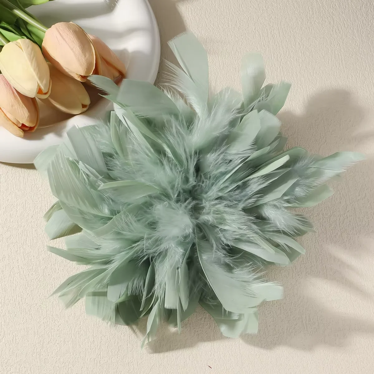 Handmade Luxury Colorful Feather Large Brooch 20CM Exaggerated Lapel Pins for Women Fashion Party Jewelry Accessory Gift