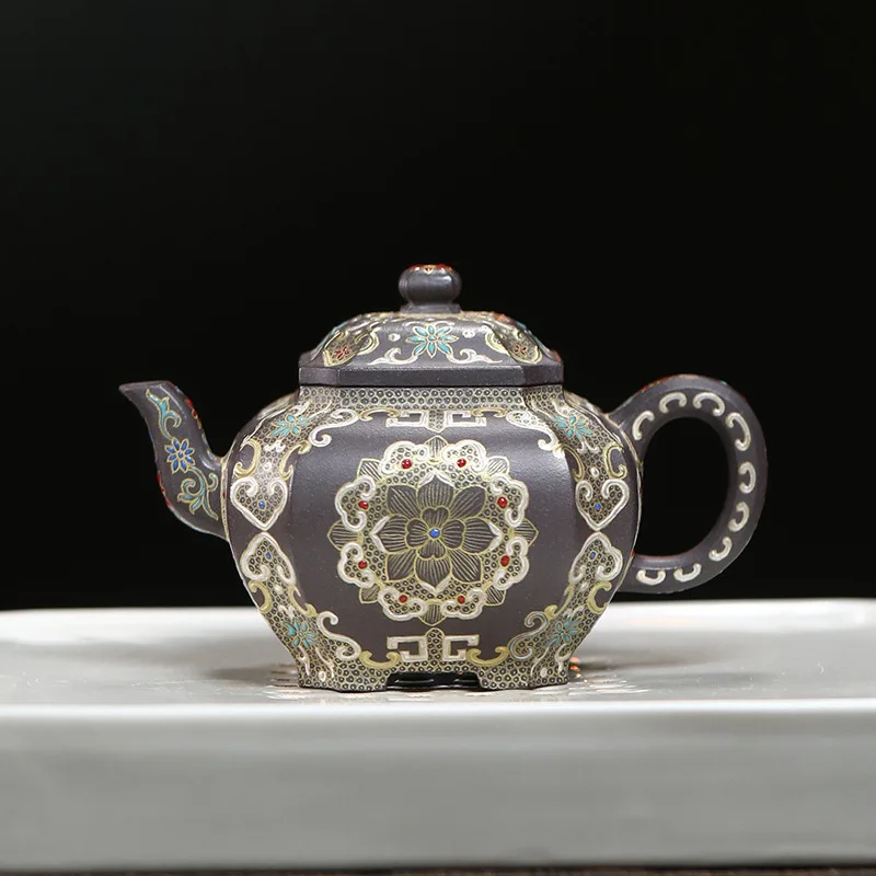 Drop-Shipping Handmade Baoxiang Palace Lantern High-Quality Craftsmanship Dashuitan Celadon Clay 170Cc High-End Tea Set