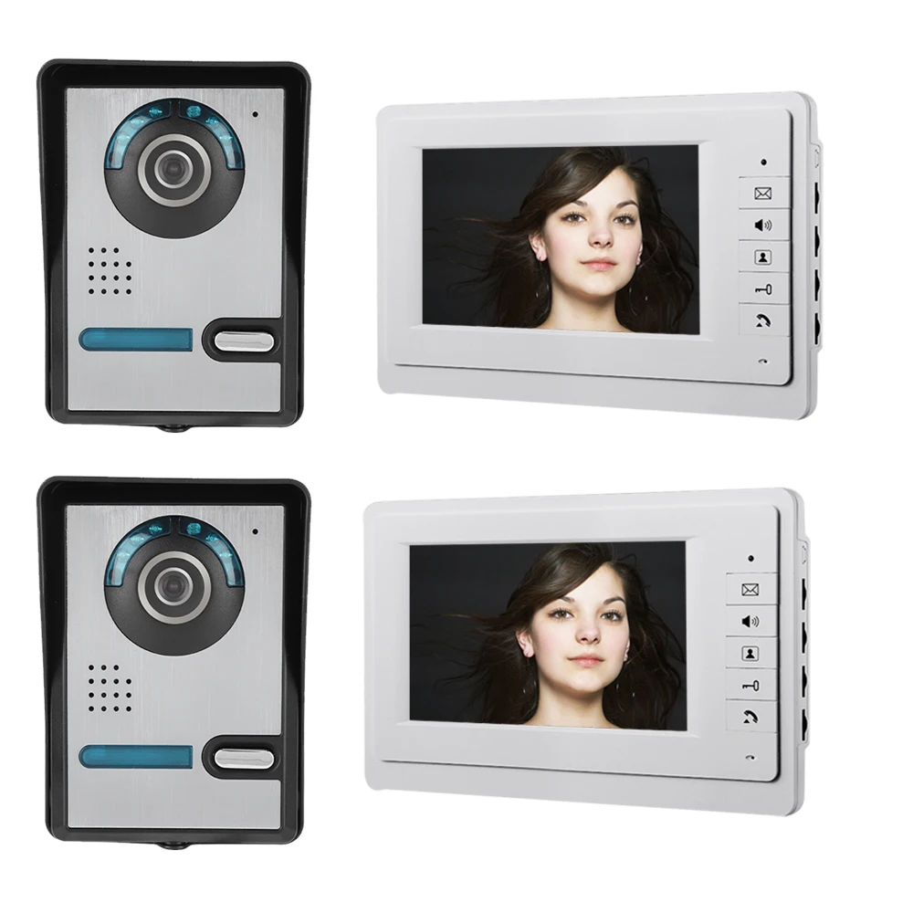 

SYSD Video Intercom Doorbell Wired 7 Inch Color Monitor Video Door Phone with IR Night Visionr Camera