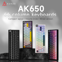 Ajazz Ak650 Color Block Mechanical Keyboard Gasket Structure Usb Wired Full Key Hot Swappable Flagship Shaft Body White Light