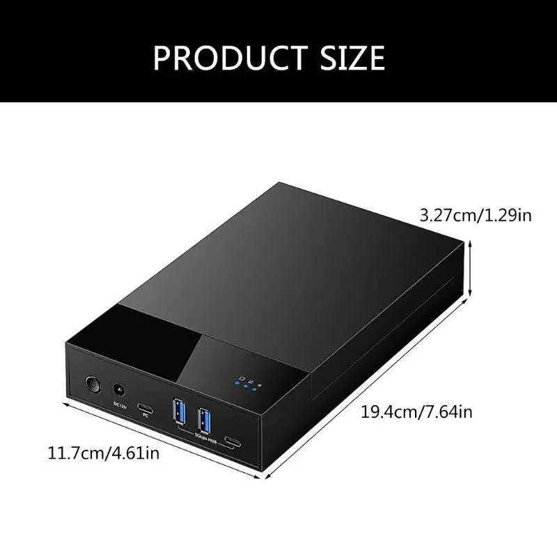 Gabinete acionamento externo R53C para SSD 3,5/2,5 polegadas, adaptador interfaces USB