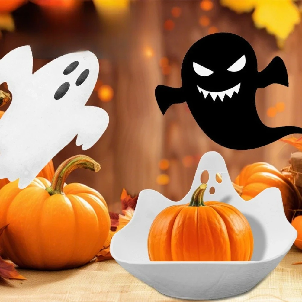 

Halloween Ghost Bowl Funny Candy Bowl Festival Gift Reusable Plastic Bowls Snacks Fruit Plate Desktop Atmosphere Decoration